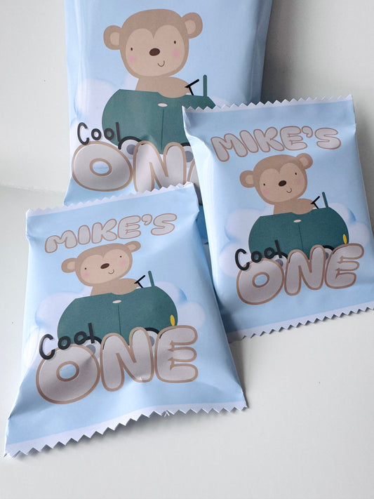 *Oh biscuits, Personalized chocolate chip Cookie Bags, (12 bags)
