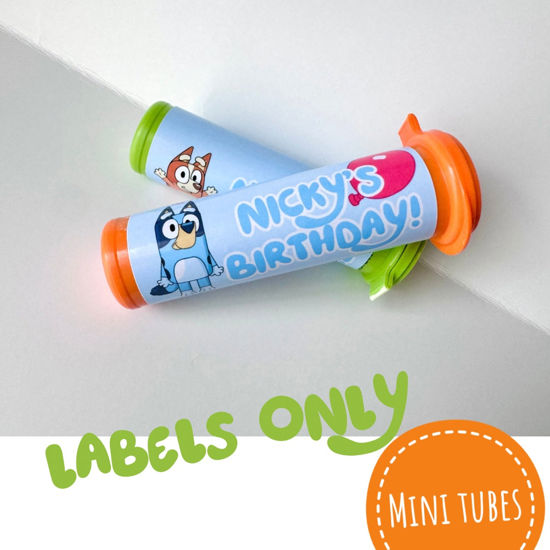 Personalized M&M mini tubes labels (12 count)