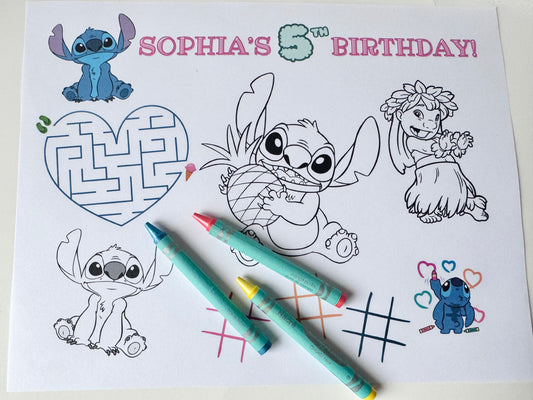 Digital file Coloring Placemat Digital Download, Coloring Page