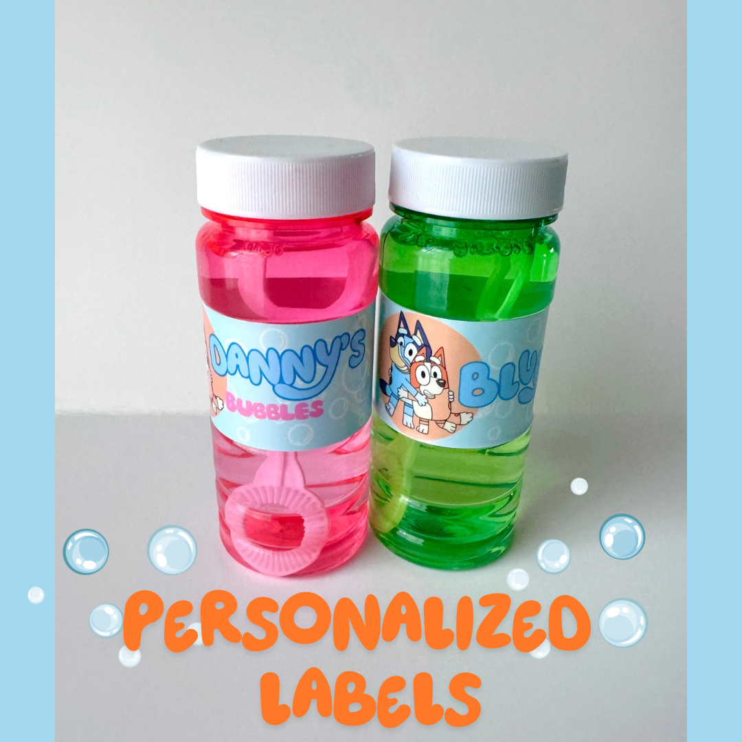 Bubbles labels Waterproof 8 count