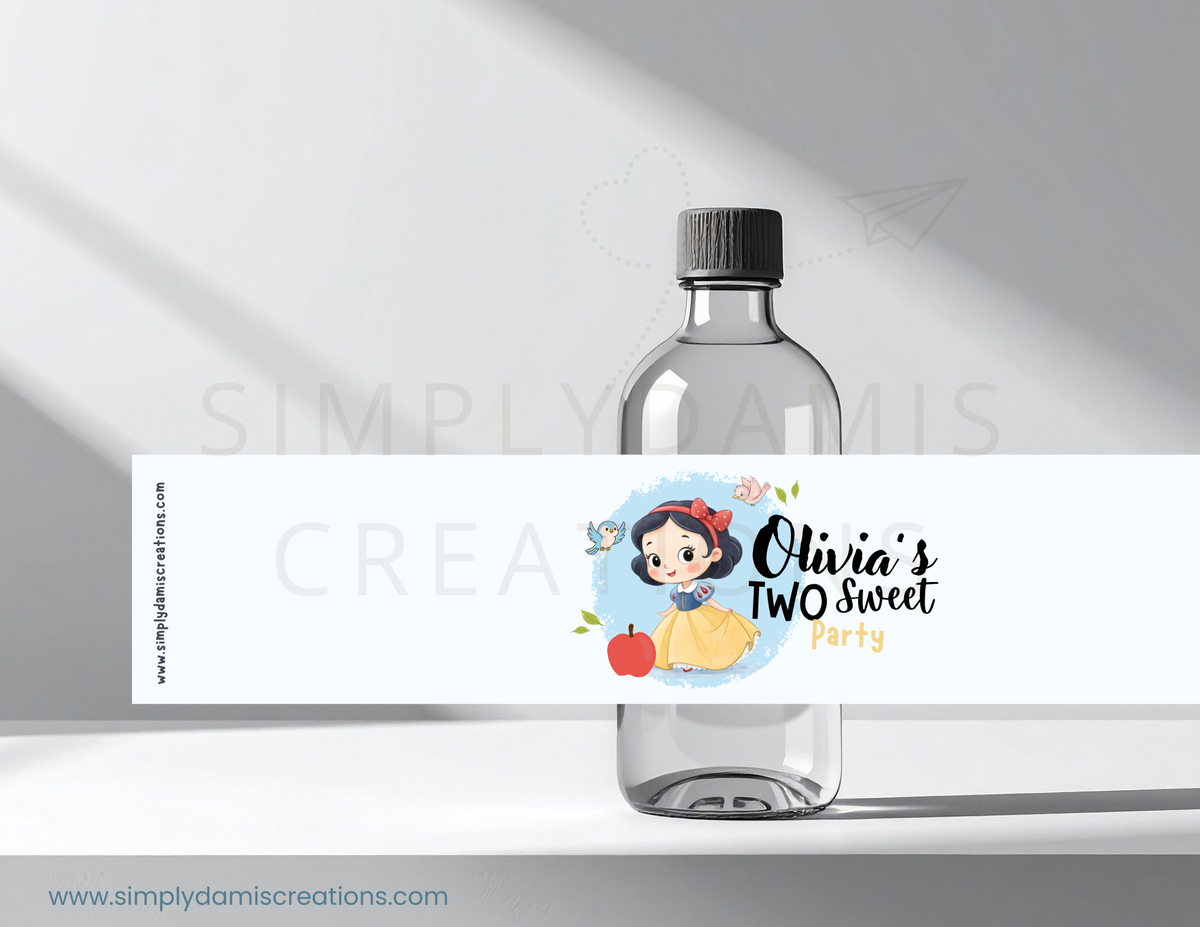 *Digital file Snow White Birthday, 1st Birthday Digital Download, Personalized party, plantillas.