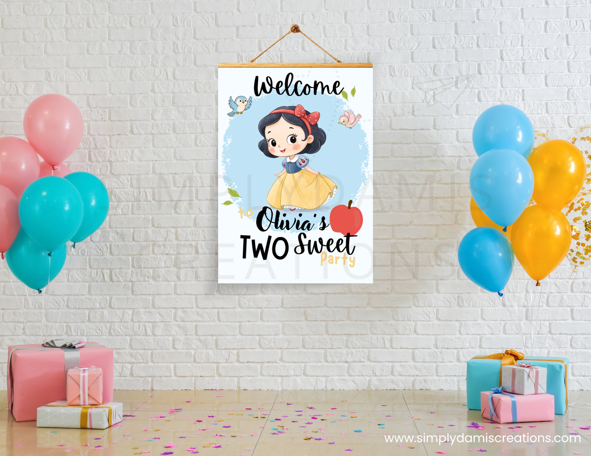 *Digital file Snow White Birthday, 1st Birthday Digital Download, Personalized party, plantillas.
