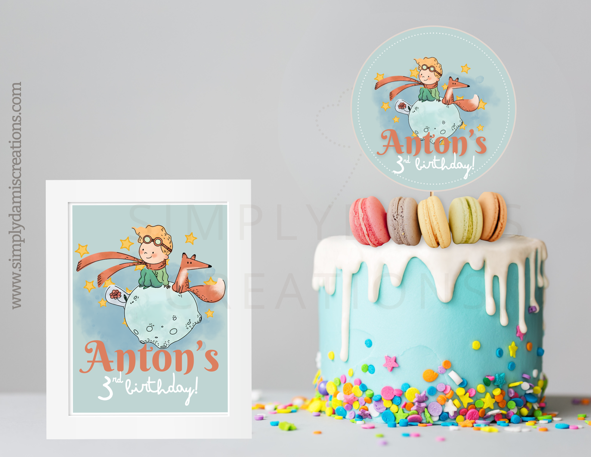 *Digital File The little prince Birthday, Birthday Digital Download, Personalized party, plantillas.