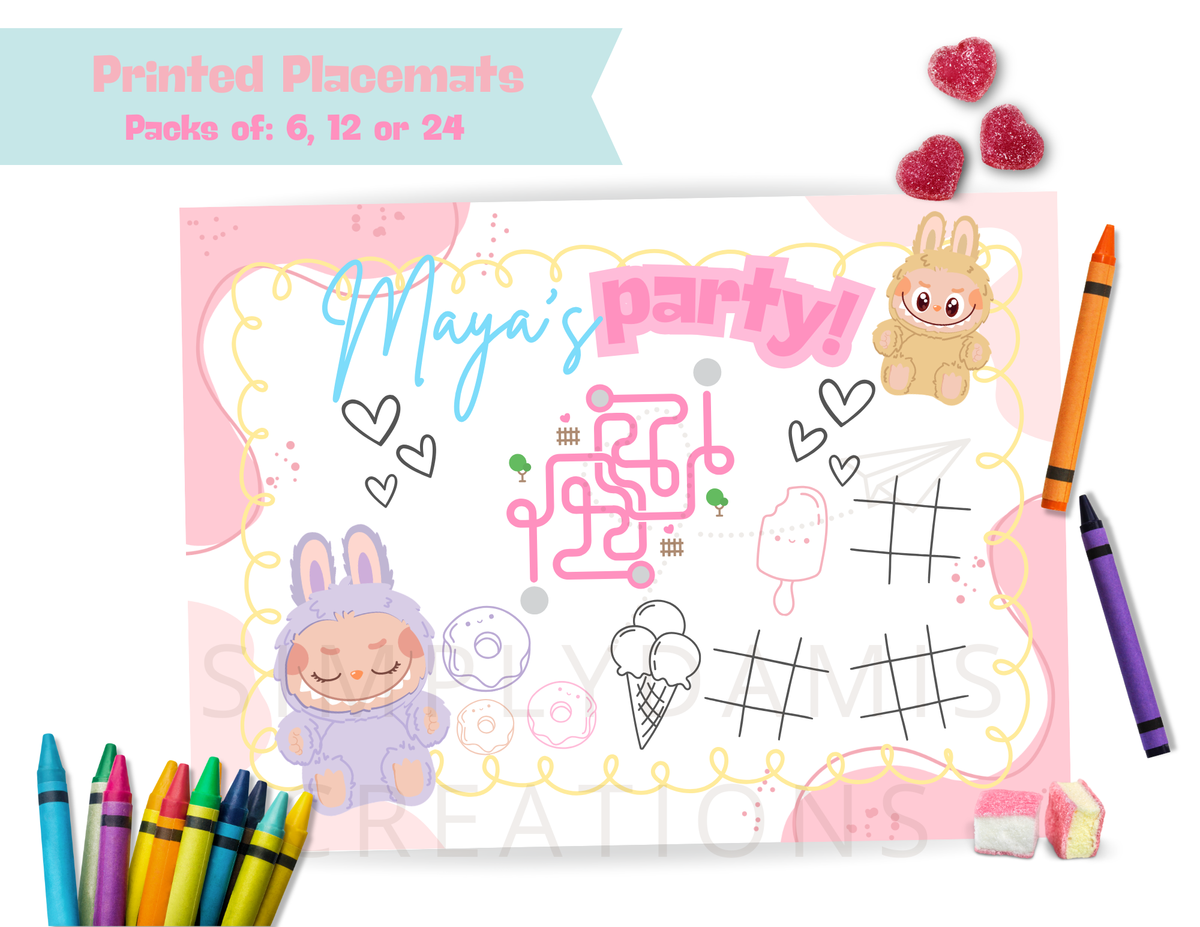 Birthday placemats, Personalized placemats