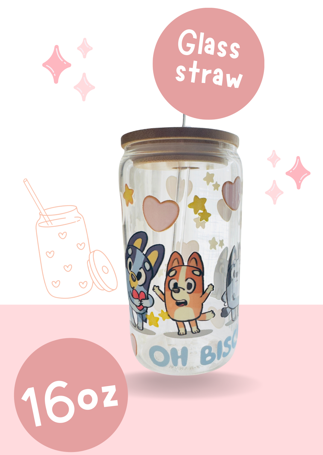 Glass tumbler 16oz