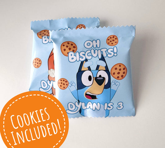 *Oh biscuits, Personalized chocolate chip Cookie Bags, (12 bags)