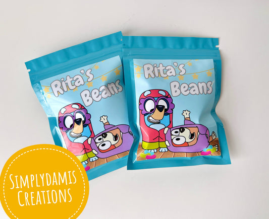 Ritas Beans favors bags