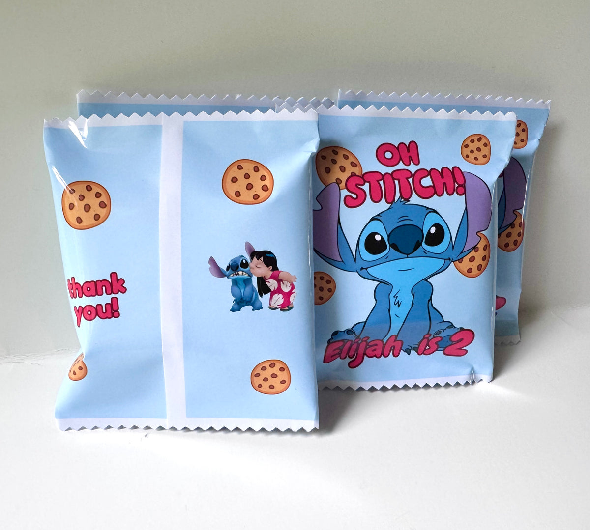 *Oh biscuits, Personalized chocolate chip Cookie Bags, (12 bags)