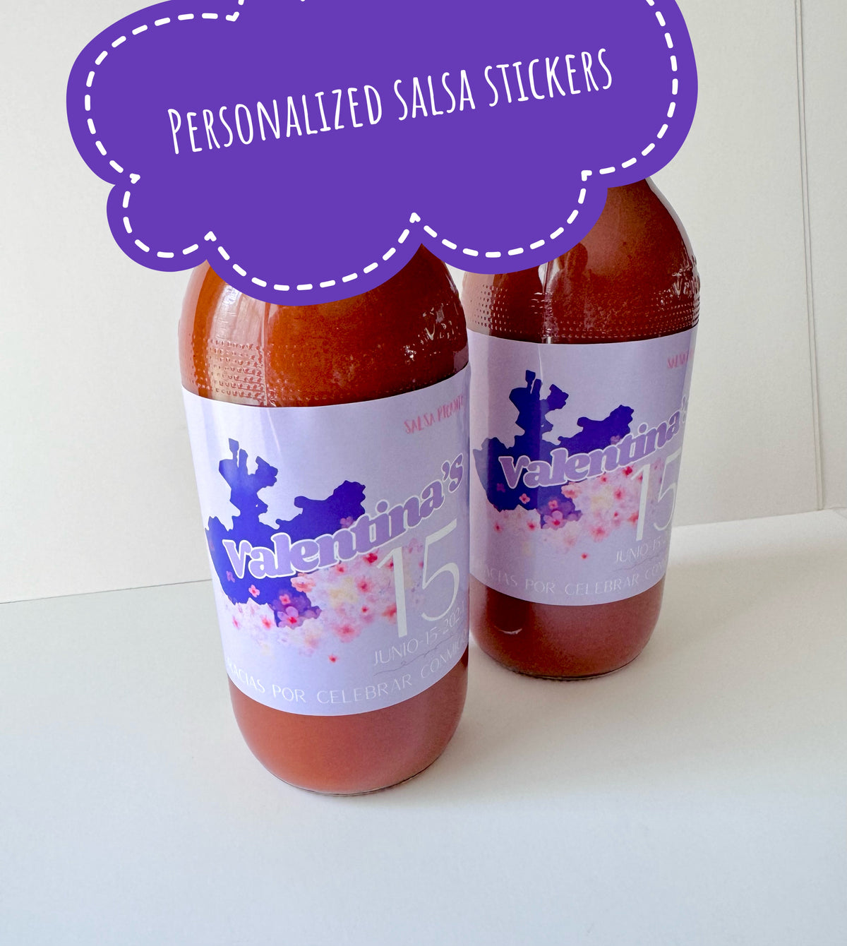 Valentina salsa 12 Labels Personalized